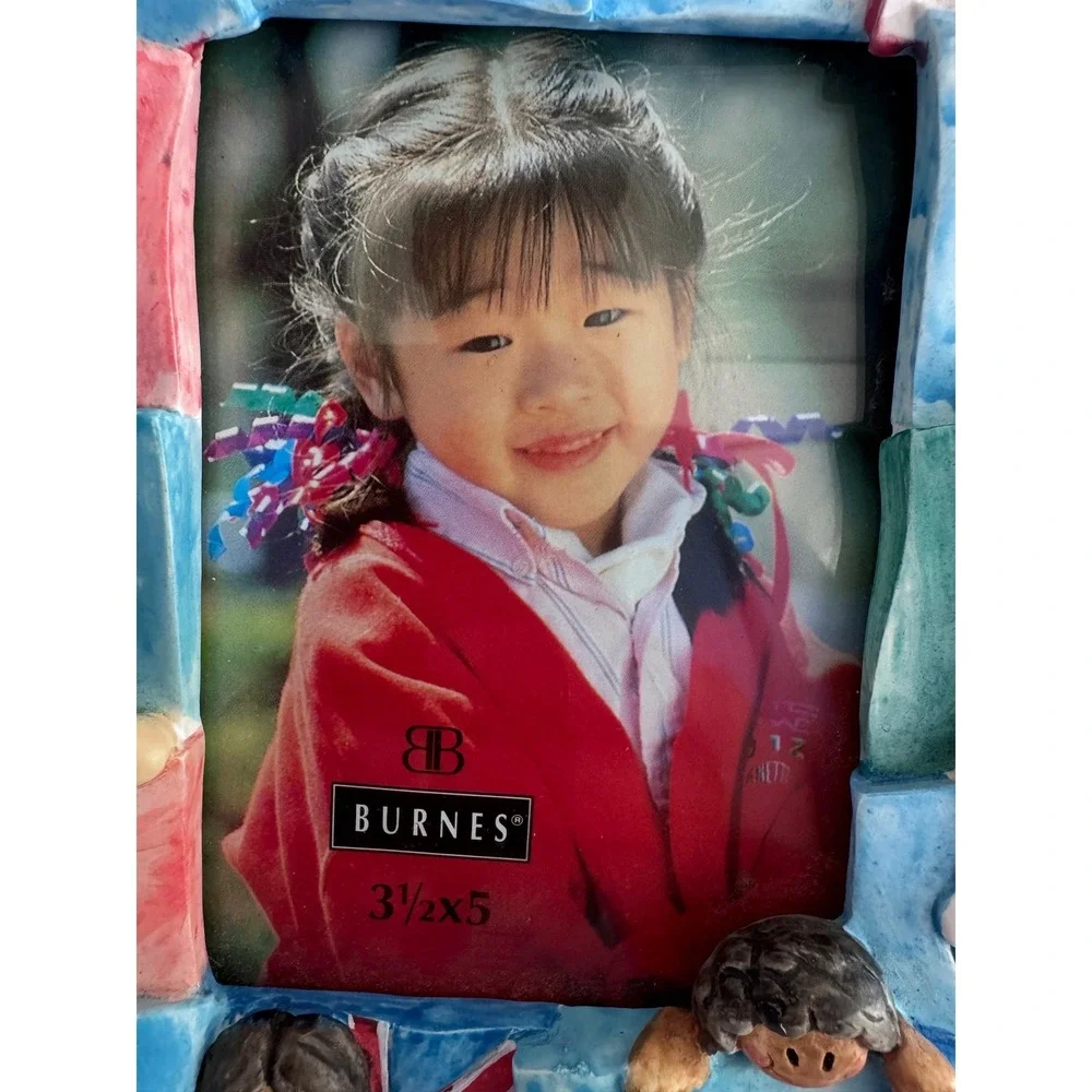 NEW Burnes of Boston Kids Frame 3.5x5 Multi World Flags 90s Schoolhouse